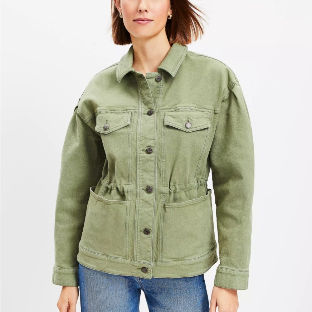 Loft Women's Green Utility Jacket Large - image 1